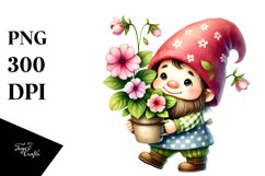 Baby Gnome with Impatiens PNG Product Image 1