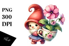 Baby Gnome with Impatiens PNG Product Image 1