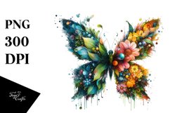 Vibrant Butterfly with Flowers PNG Product Image 3
