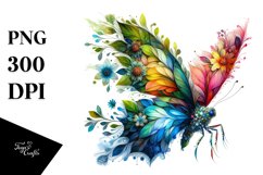 Vibrant Butterfly with Flowers PNG Product Image 1