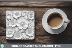 GorgeousWhite 3D Sculpture Square Coaster design.