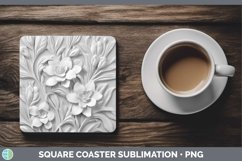 GorgeousWhite 3D Sculpture Square Coaster design.