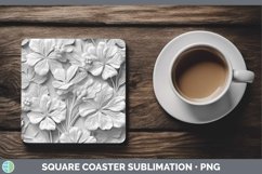 GorgeousWhite 3D Sculpture Square Coaster design.