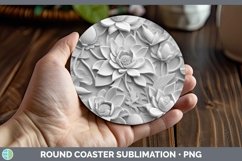 GorgeousWhite 3D Sculpture Round Coaster design.