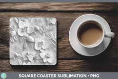 GorgeousWhite 3D Sculpture Square Coaster design.