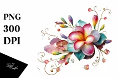 Watercolor Luxury Flower Love Splash Clipart Product Image 1