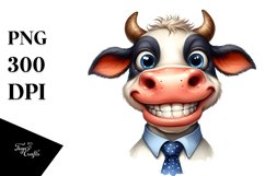 Funny Cow with Tie | Clipart Product Image 3