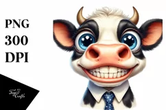 Funny Cow with Big Eyes Clipart PNG Product Image 3
