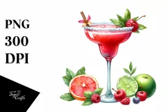 Watercolor Daiquiri Clipart Product Image 3