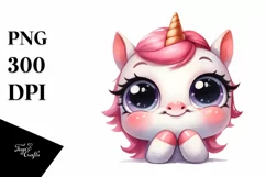 Expressive Baby Unicorn, Transparent PNG Product Image 1