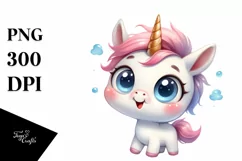 Expressive Baby Unicorn, Transparent PNG Product Image 1