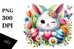 Valentines Bunny Winks, PNG Product Image 1