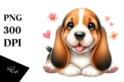 Happy Baby Basset Hound PNG Product Image 1