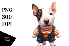 Cute Baby Bull Terrier for Halloween, Transparent PNG Product Image 1