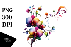Colorful Glossy Orchid PNG Product Image 1