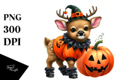 Cute Baby Elk Halloween | Sublimation Clipart Product Image 1