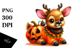 Cute Baby Elk Halloween | Sublimation Clipart Product Image 1