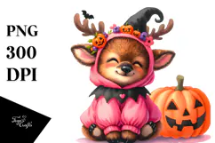Cute Baby Elk Halloween | Sublimation Clipart Product Image 1