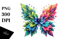Vibrant Butterfly with Flowers PNG Product Image 1