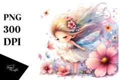Colorful Watercolor Cute Fairy Petals in Wind Clipart Product Image 3