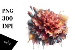 Watercolor Glossy Carnation Clipart Product Image 1