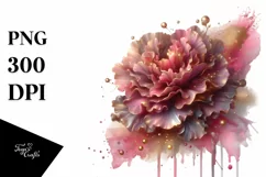Watercolor Glossy Carnation Clipart Product Image 1