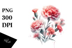 Washed Watercolor with Carnation | Clipart Product Image 1