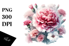 Washed Watercolor with Carnation | Clipart Product Image 1