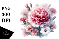 Washed Watercolor with Carnation | Clipart Product Image 3