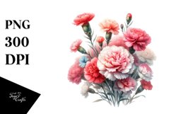 Washed Watercolor with Carnation | Clipart Product Image 1