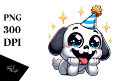 Cute Cartoon Skull with Birthday Hat, Transparent PNG Product Image 1
