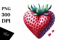 Strawberry Heart Clipart PNG Product Image 1