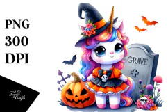 Cute Baby Unicorn Halloween | Sublimation Clipart Product Image 1
