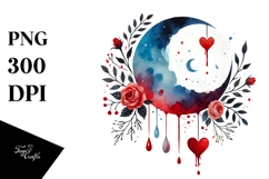 Simple Paintbrush Style Moon PNG Product Image 1
