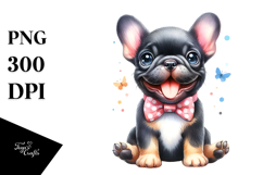 Watercolor Cute French Bulldog PNG Product Image 1