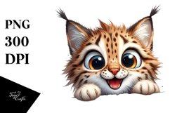 Funny Lynx Peeking Over Paper | Sublimation | Clipart Product Image 3