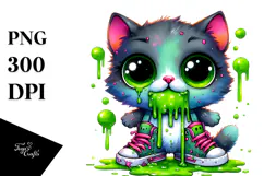 Spooky Cat with Mismatched Shoes PNG Product Image 1