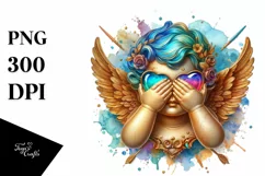 Cupid Angel Of Love Gesture Watercolor Florals Clipart Product Image 8