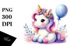 Cute Baby Unicorn Pumpkin | Sublimation Clipart Product Image 1