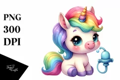 Cute Baby Unicorn Pumpkin | Sublimation Clipart Product Image 1