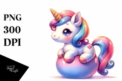 Simple Vibrant Baby Unicorn Clipart Product Image 3