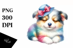 Colorful Cute Puppy Sleeping | Clipart Product Image 3