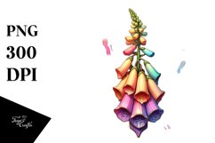 Wooden Stained Foxglove Colorful Pastel Clipart Product Image 1