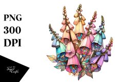 Wooden Stained Foxglove Colorful Pastel Clipart Product Image 3