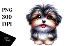 Cute Watercolor Havanese Puppy PNG Product Image 1