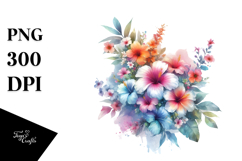 Colorful Hawaiyan Flowers with Small Daisy PNG Product Image 1