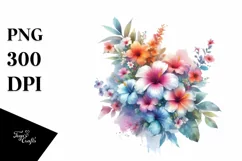 Colorful Hawaiyan Flowers with Small Daisy PNG Product Image 3