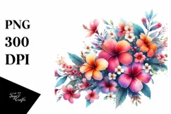 Colorful Hawaiian Flowers, Transparent PNG Product Image 1