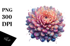 Chrysanthemum Made of Diamonds, PNG Product Image 1