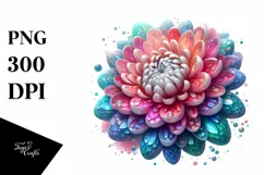 detailed Vibrant Pastel Glossy Chrysanthemum PNG Product Image 1